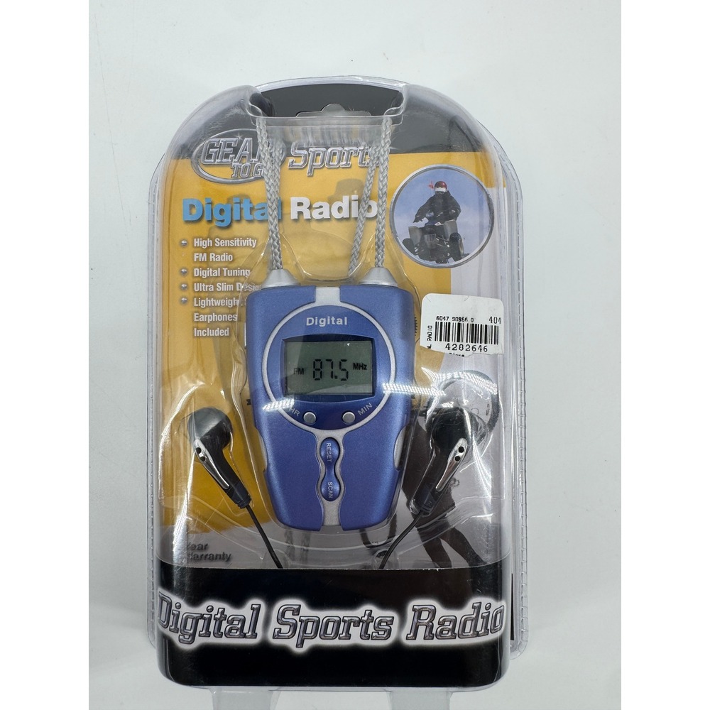 Gear To Go Digital Sports Radio Unisex OS Blue FM Portable Earphones 12379 NEW